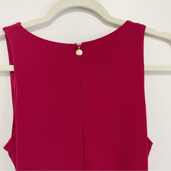 Michael Kors Cranberry Colored Jersey Ruched Sleeveless Dress Women’s Size Small - Picture 4 of 7